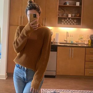 Turtle Neck Waffle Sweater